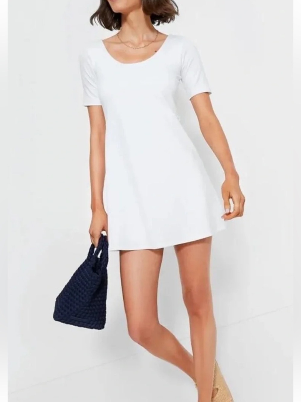Tuckernuck Sport Rosemary Step In Dress, white size M, built in bra & shorts